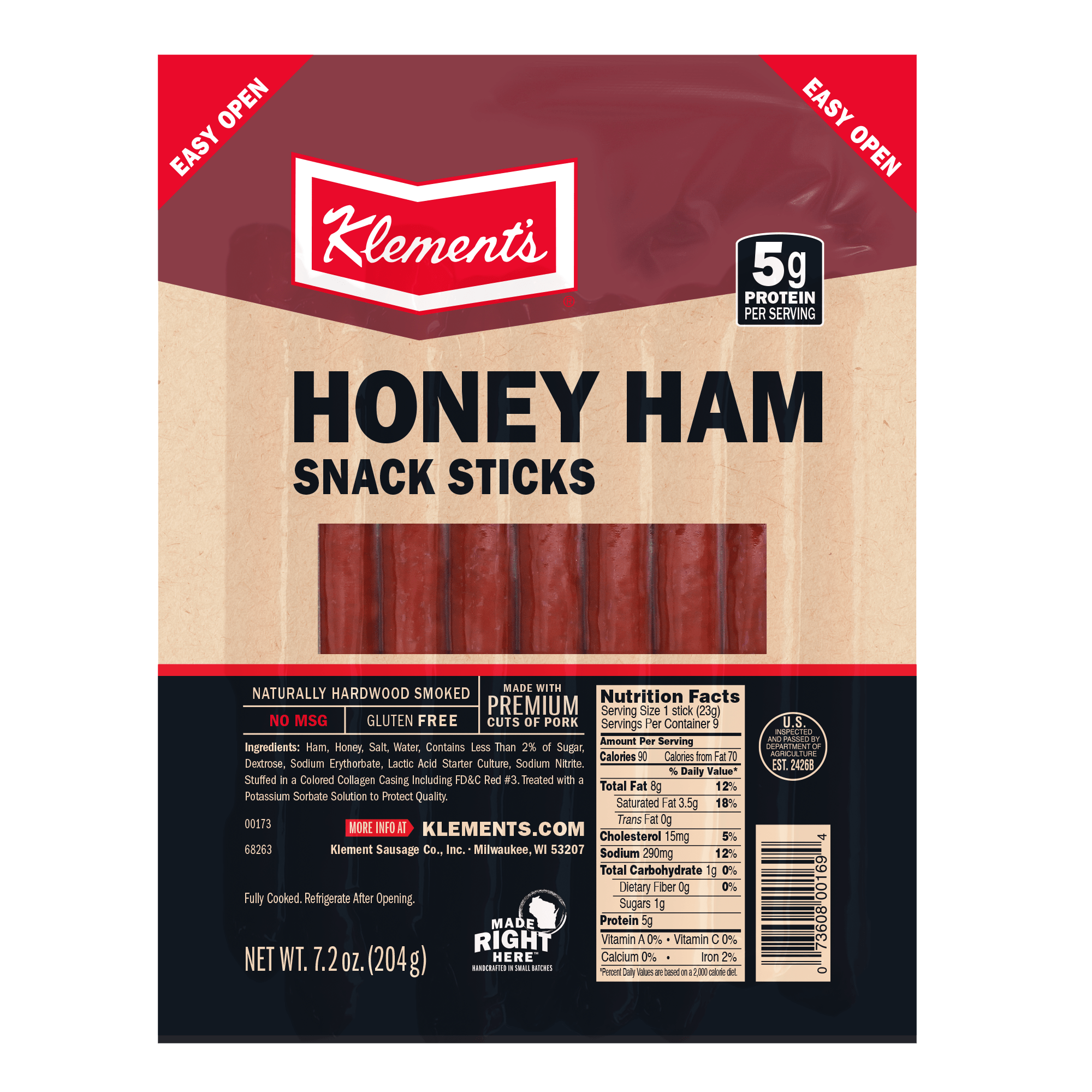 7.2 OZ Honey Ham Snack Sticks