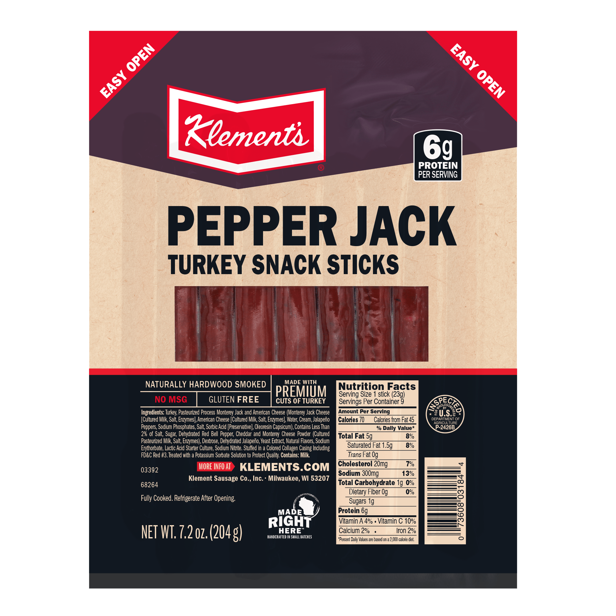 7.2 OZ Pepper Jack Turkey Snack Stick