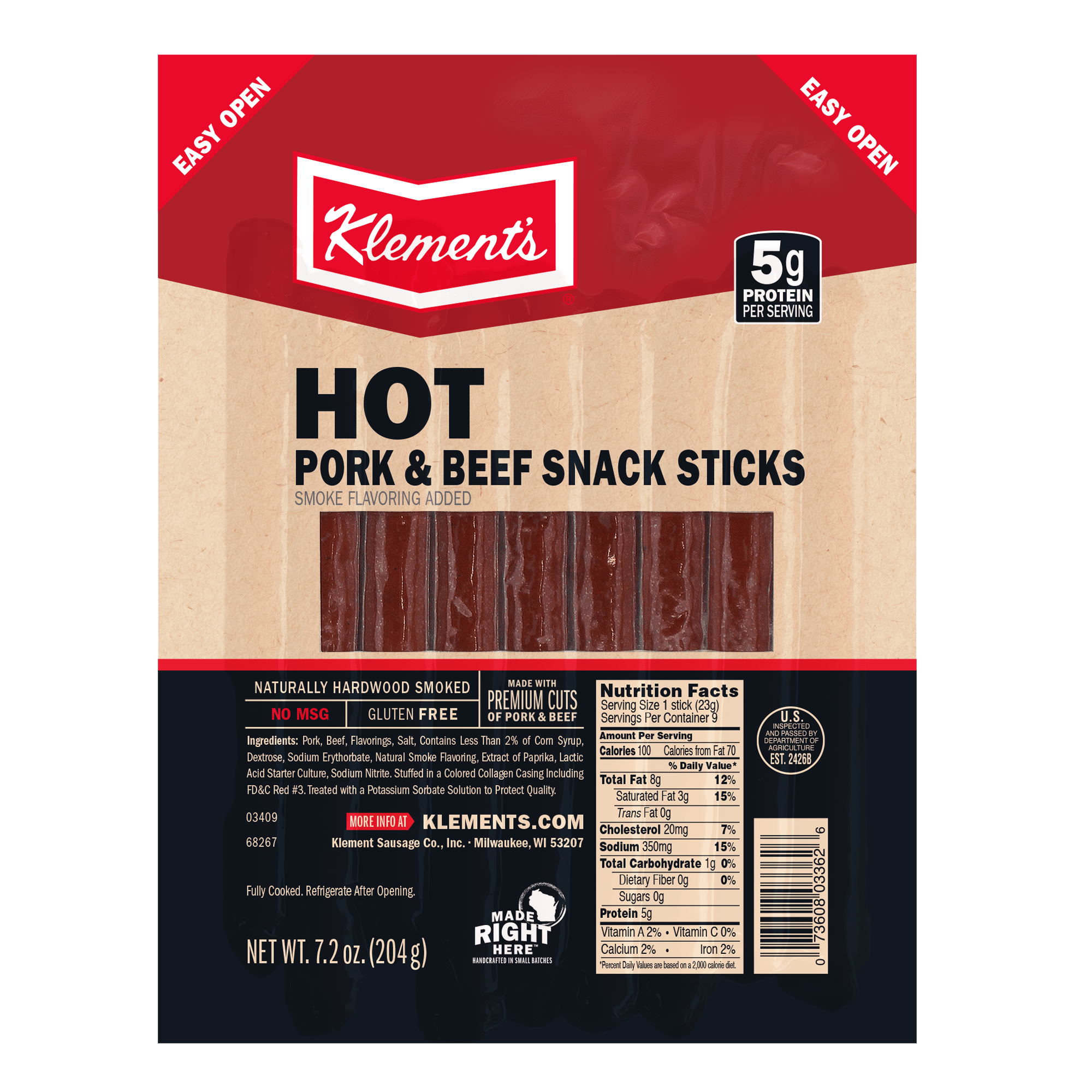 7.2 OZ Hot Snack Sticks