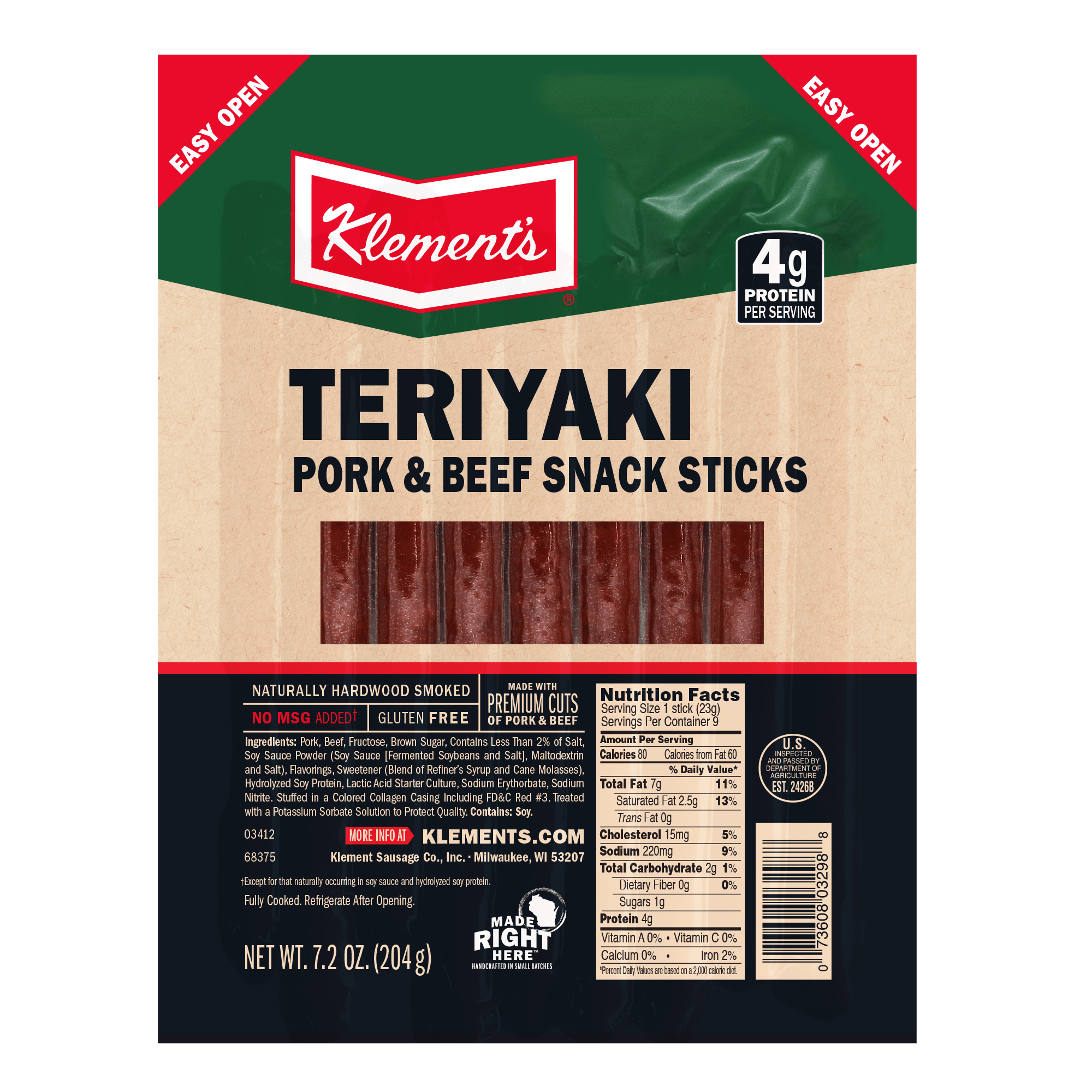7.2 OZ Teriyaki Snack Sticks