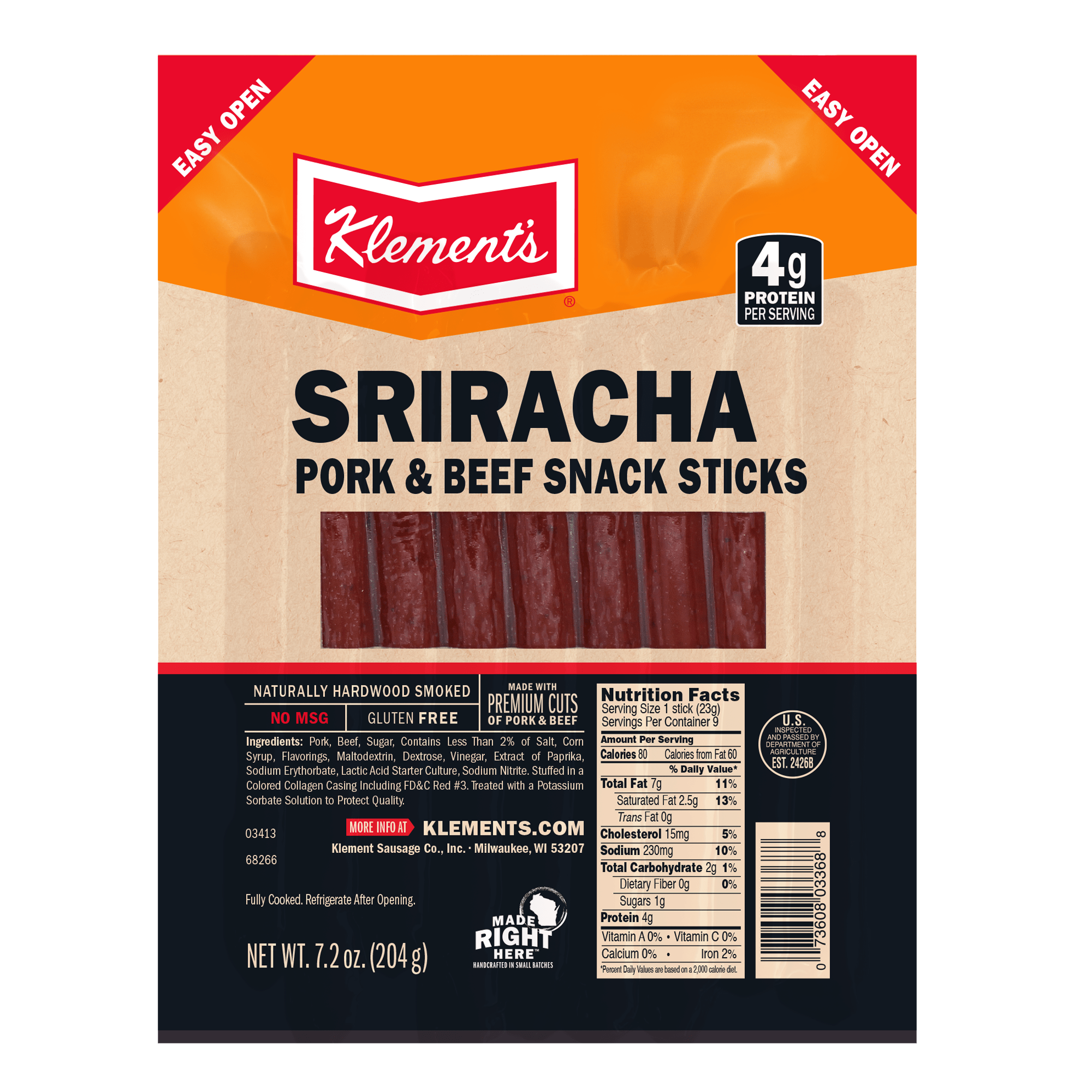 7.2 OZ Sriracha Snack Sticks
