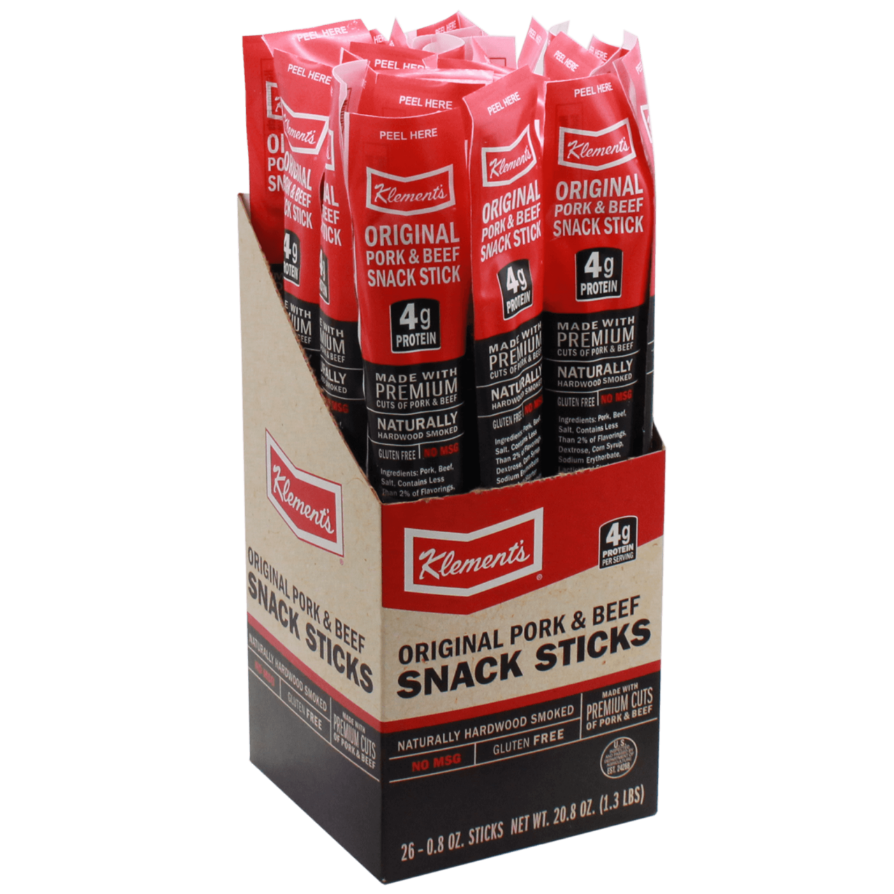 8 Oz Original Pork And Beef Snack Stick Klements