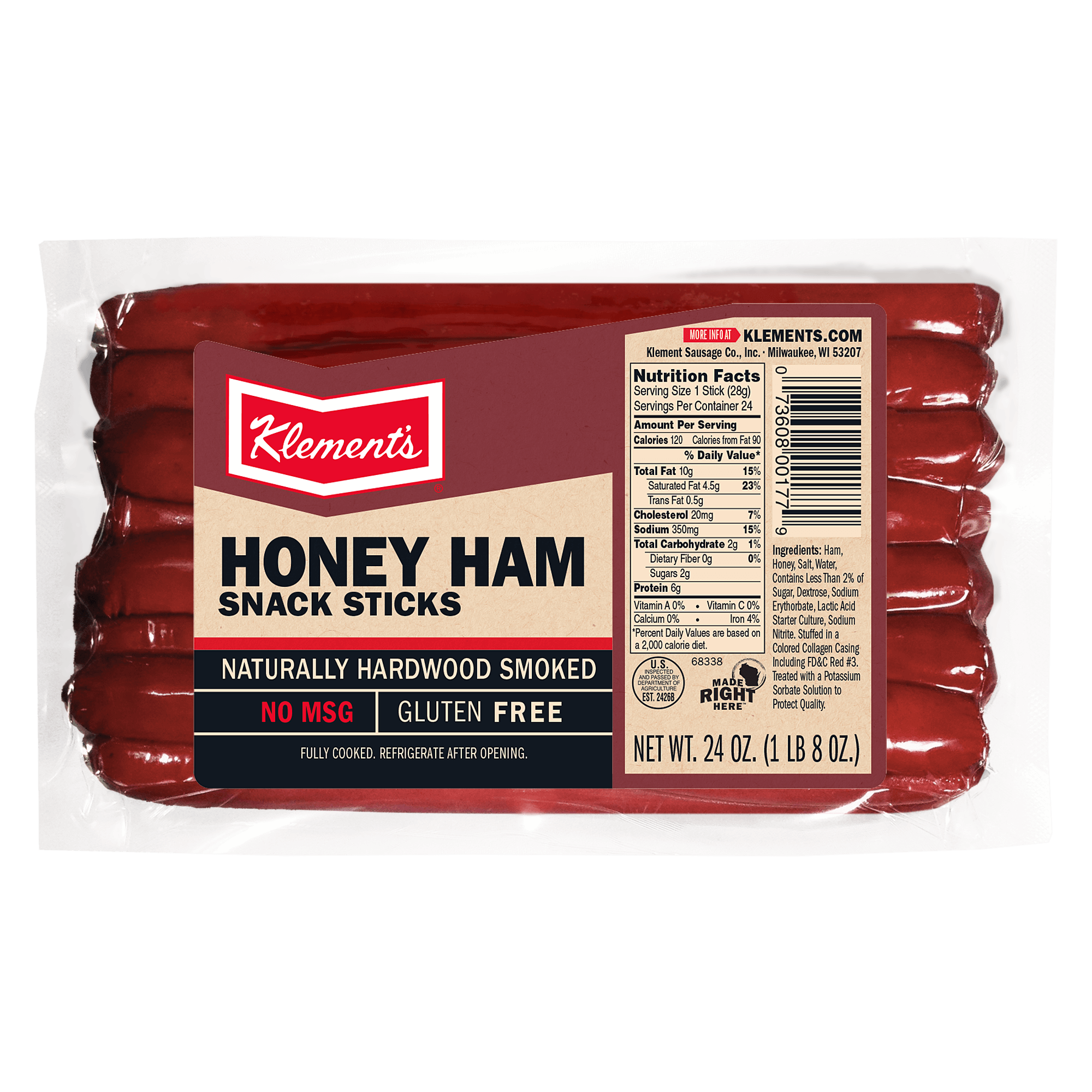 24 OZ Honey Ham Snack Sticks