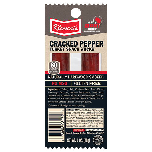 1 OZ Cracked Pepper Turkey Snack Sticks