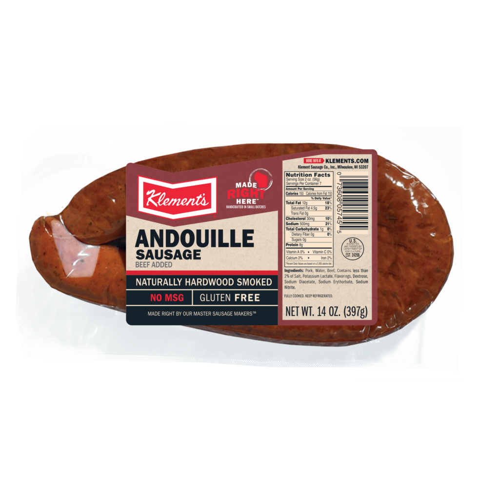 14 OZ Andouille Sausage Loop Klement's