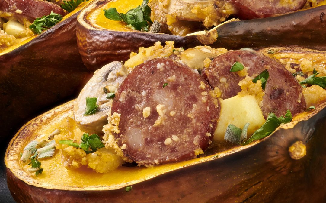 SAUSAGE STUFFED SQUASH