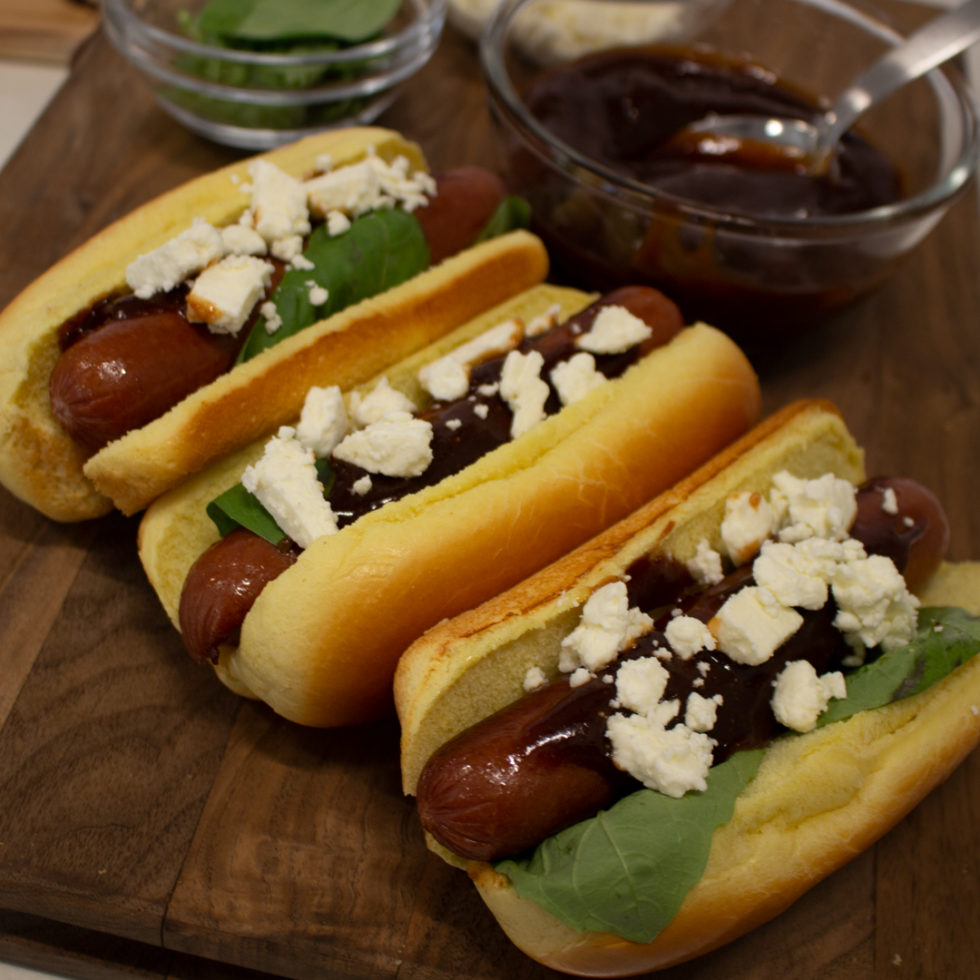 Beef Franks with Basil & Feta Klement's