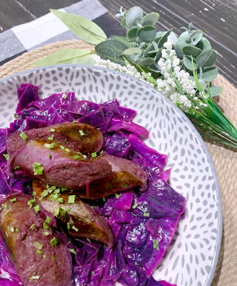 Leona’s Red Cabbage & Polish Sausage